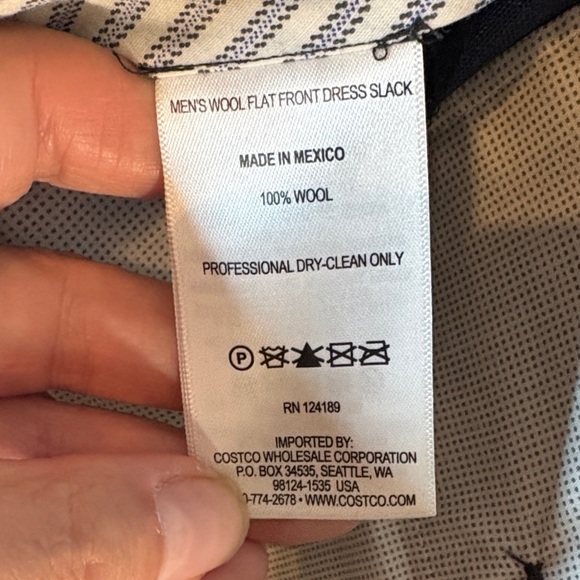 Kirkland Signature Men's Dress Flat Front Pants - Dark Blue - Picture 5 of 11